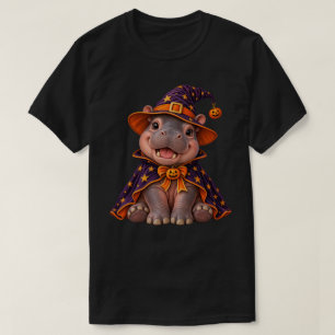 T-shirt Joli costume de sorcière Halloween pour hippopotam
