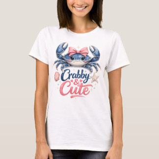 T-shirt Joli Crabby et graphique côtier mignon