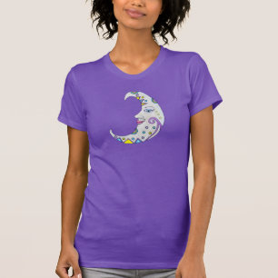 T-shirt Joli Crescent Lune Face Motifs colorés