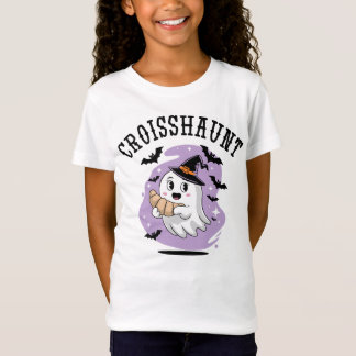 T-Shirt Joli Croissant Fantôme d'Halloween Hantant
