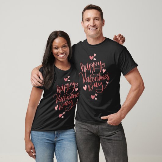 T-shirt Joli dans le design Heureuse Sainte-Valentin rose (Unisexe)