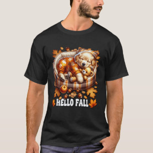 T-shirt Joli décor de retriever doré d'automne pour amateu