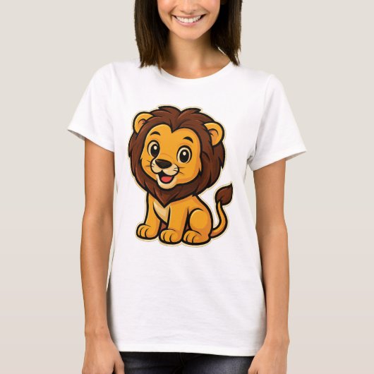 T-shirt Joli design de bébé lion (Devant)