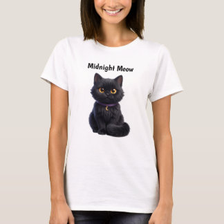 T-shirt Joli design d'Halloween de chat noir effrayant