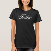 T-shirt Joli design simple femmes noir amoureux des chats  (Devant)
