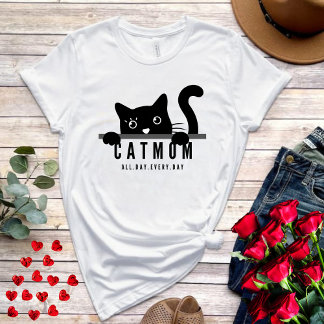 T-shirt Joli design simple femmes noir amoureux des chats 