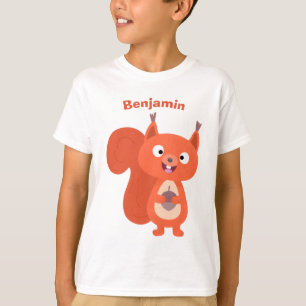 T-shirt Joli dessin animé d'écureuil roux