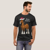 T-shirt Joli dessin Clydesdale Brouillon Cheval Noël (Devant entier)