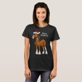 T-shirt Joli dessin Clydesdale Brouillon Cheval Noël (Devant entier)