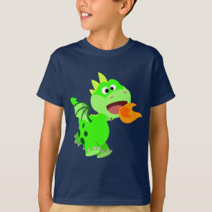 T-shirt Joli dessin craché de feu bébé Dragon Enfants Tee