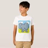 T-shirt Joli dessin éléphant amusant animal de la jungle (Devant entier)