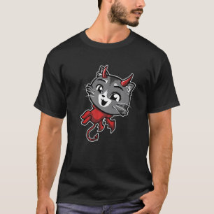 T-shirt Joli Diable Chat Satanique Satanisme Minou