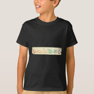 T-shirt Joli dinosaure arc-en-ciel d'art en ligne amusant