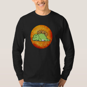 T-shirt Joli dinosaure endormi couleur feu Dino Stegosauru