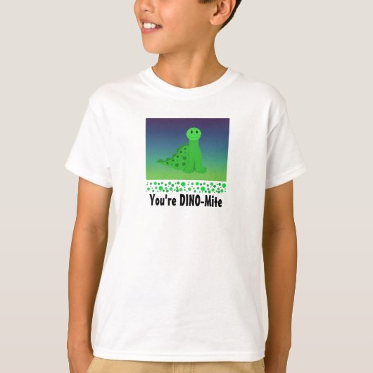 T-shirt Joli Dinosaure Vert (Devant)