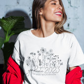 T-shirt Joli diplômé en fleurs Fleur sauvage moderne rétro