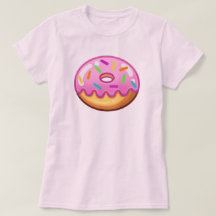 Joli donut rose Kawaii avec pépites 