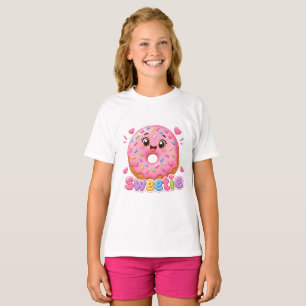 T-shirt Joli donut rose Kawaii - Douceur Donut saupoudré