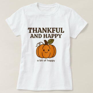 T-shirt Joli Doodle Citrouille d'automne "Gentil et heureu