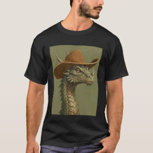 T-shirt Joli dragon portant un chapeau de cowboy