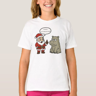 T-shirt joli, drôle de Père Noël et hippopotame de Noël