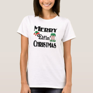 T-shirt Joli drôle de vacances Joyeux Noël d'elfe