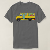 T-shirt Joli École Jaune Avec Des Enfants Heureux (Design devant)