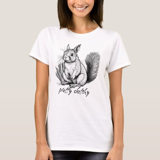 T-shirt Joli écureuil à pistolet mince (Devant)