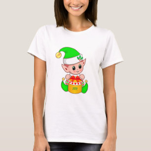 T-shirt Joli elfe de Noël vert