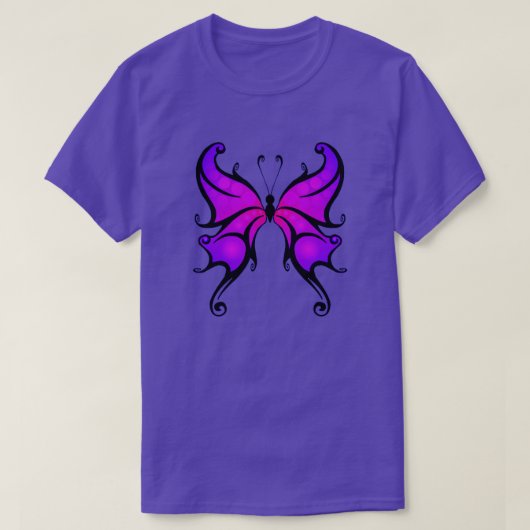T-shirt Joli En Papillon Violet Coton Confortable T-Sh (Design devant)