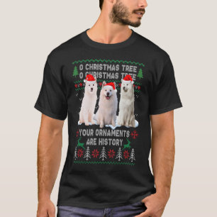 T-shirt Joli Esquimau Américain Chien Oh Arbre de Noël Moc