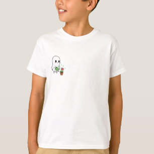 T-shirt Joli Fantôme Arrosant des Fleurs Enfants
