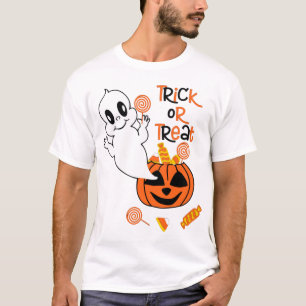 T-shirt Joli fantôme avec friandise d'Halloween
