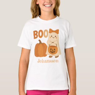 T-shirt Joli Fantôme Boo Citrouille Feutre Kawaii Hallowee