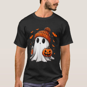 T-shirt Joli fantôme buvant un café glacé citrouille d'Hal