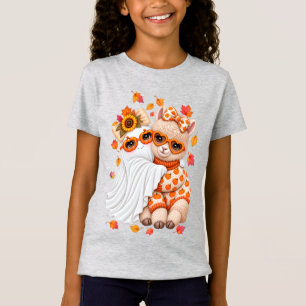 T-Shirt Joli fantôme d'alpaca Halloween automne