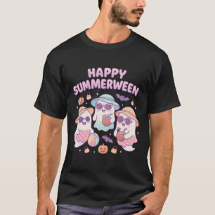 T-shirt Joli Fantôme D'Été Éffrayant Avec Sungles Et Dri