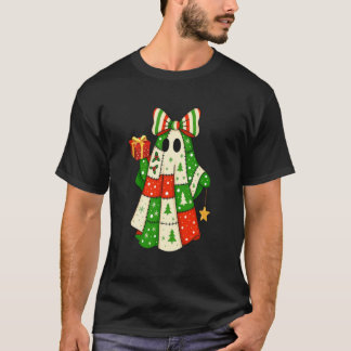 T-shirt Joli fantôme patchwork coloré Halloween Noël T