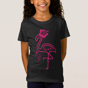 T-Shirt Joli Flamant rose pour filles d'été
