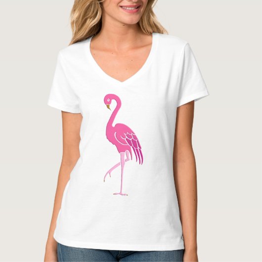 T-shirt Joli Flamant rose rose à Fuchsia (Devant)