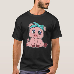 T-shirt Joli foulard de porc petit cochon