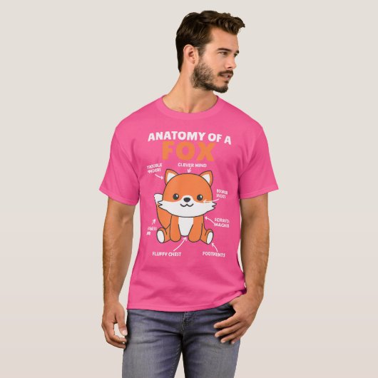 T-shirt Joli Fox Explication Anatomie D'Un Renard (Devant entier)