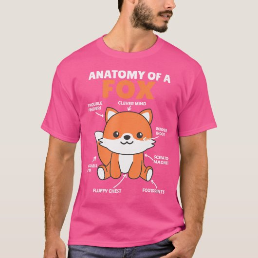 T-shirt Joli Fox Explication Anatomie D'Un Renard (Devant)