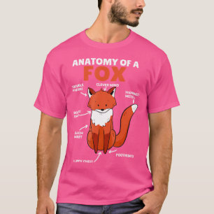 T-shirt Joli Fox Explication Anatomie D'Un Renard
