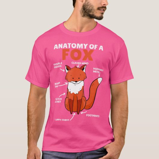 T-shirt Joli Fox Explication Anatomie D'Un Renard (Devant)
