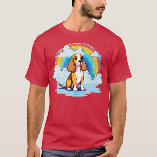 T-shirt Joli Foxhound Rainbow Cloud Kawaii Chien Heureux C