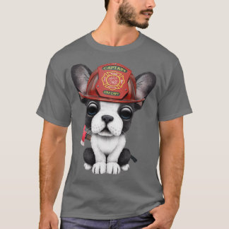 T-shirt Joli Français Bulldog Puppy Firefighter