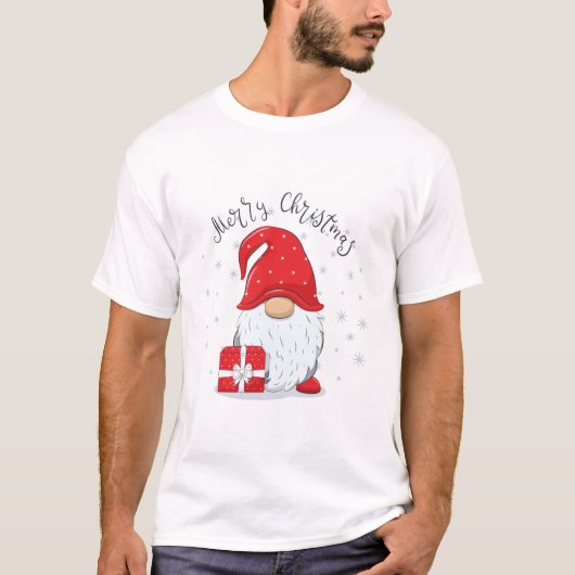 T-shirt Joli gnome Joyeux Noël. (Devant)