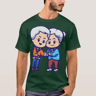 T-shirt Joli grand-parents Couple Love Cartoon