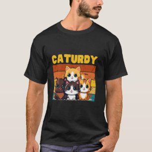 T-shirt Joli Groupe de Chats le Samedi alias Caturday